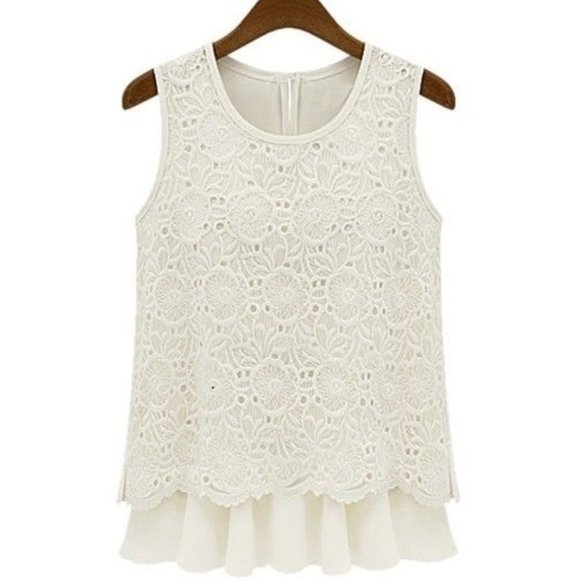 Sleeveless Lace Top - Picture 1 of 7